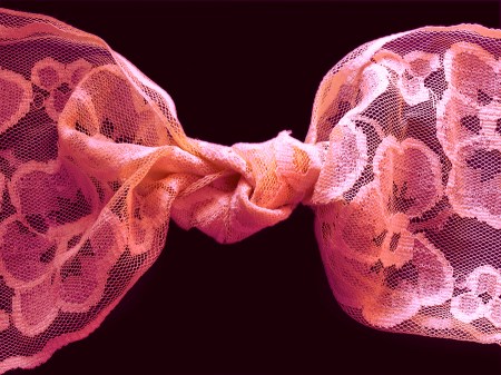 bow made of pink lace